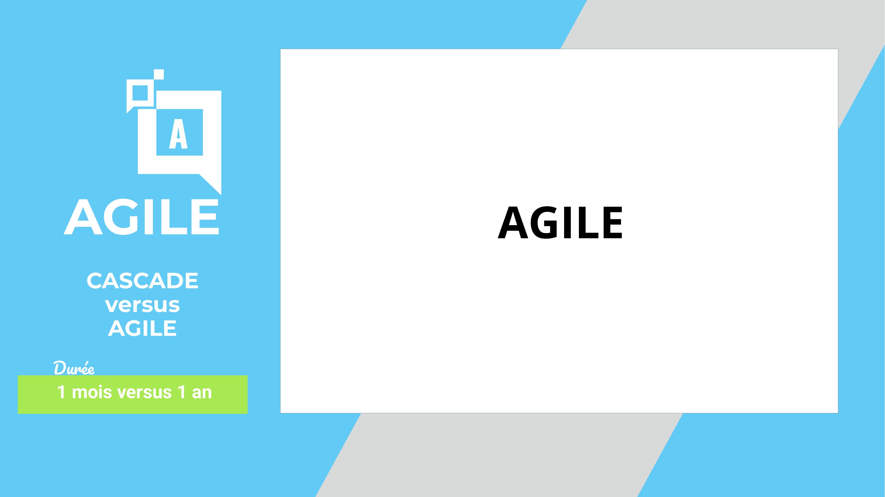 AGILE - CASCADE - versus - AGILE - Durée - 1 mois versus 1 an - A - AGILE