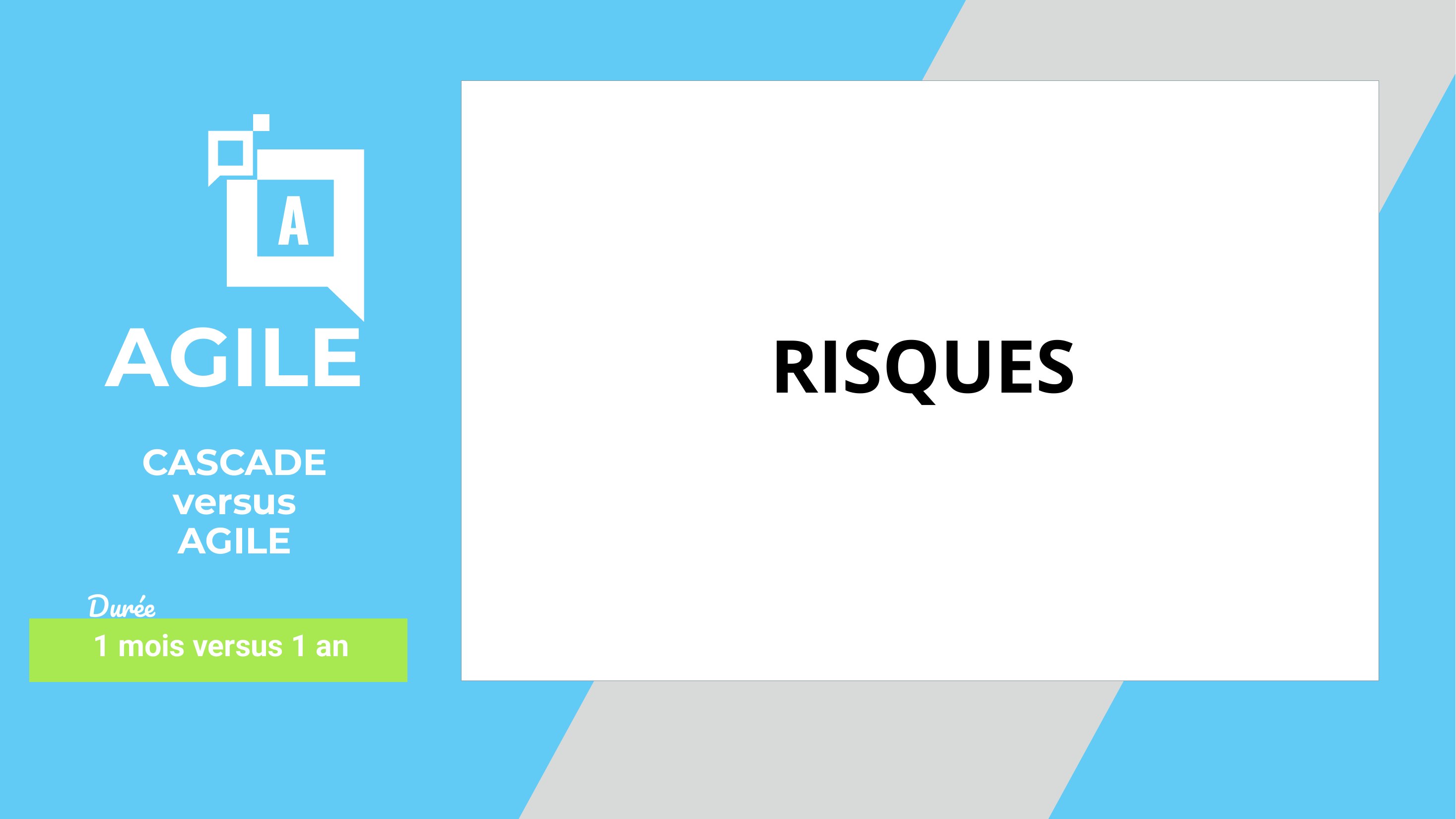 AGILE - CASCADE - versus - AGILE - Durée - 1 mois versus 1 an - A - RISQUES
