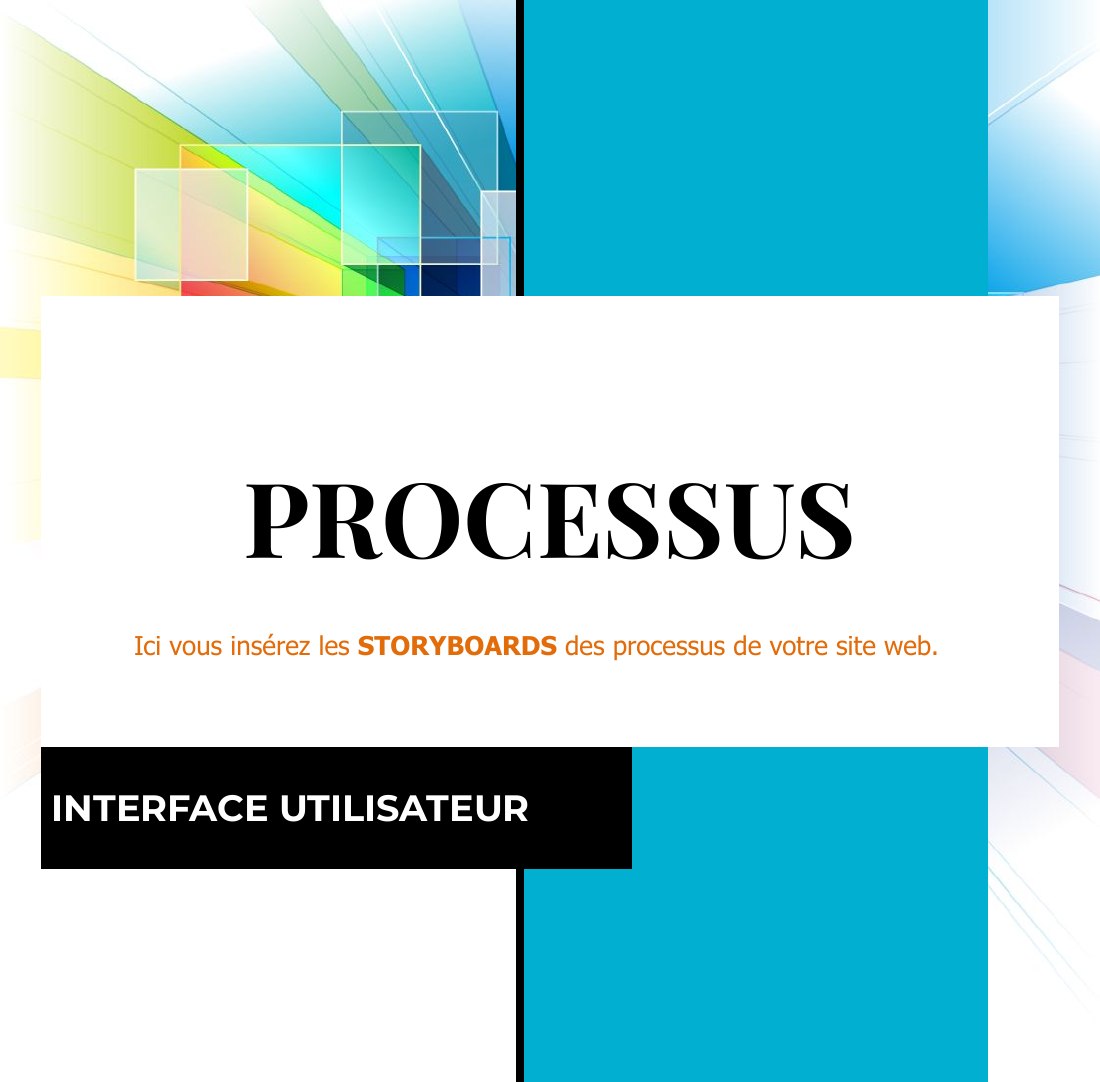 PROCESSUS - INTERFACE UTILISATEUR - Ici vous insérez les STORYBOARDS des processus de votre site web.