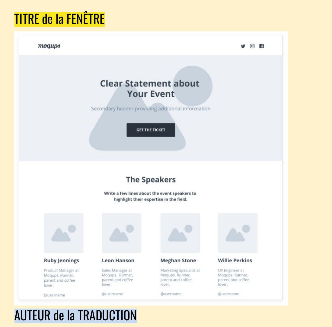TITRE de la FENÊTRE - AUTEUR de la TRADUCTION