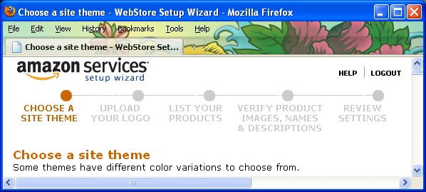 Amazon WebStore : wizard de configuration de boutique