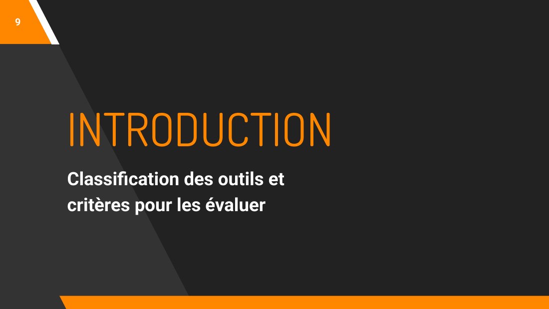 ‹#› - INTRODUCTION - Classification des outils et - critères pour les évaluer