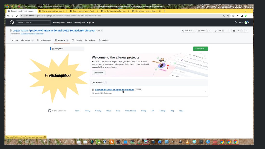 Le GitHub Projects est tout le temps accessible maintenant.