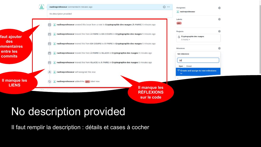 No description provided - Il faut remplir la description : détails et cases à cocher - Il faut ajouter des commentaires entre les commits - Il manque les LIENS - Il manque les RÉFLEXIONS - sur le code