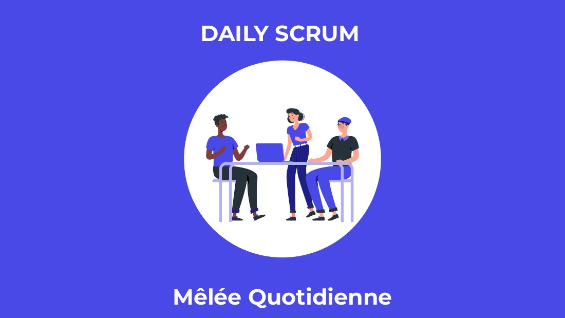 Première diapositive du diaporama Mêlée quotidienne - Daily Scrum (variante)