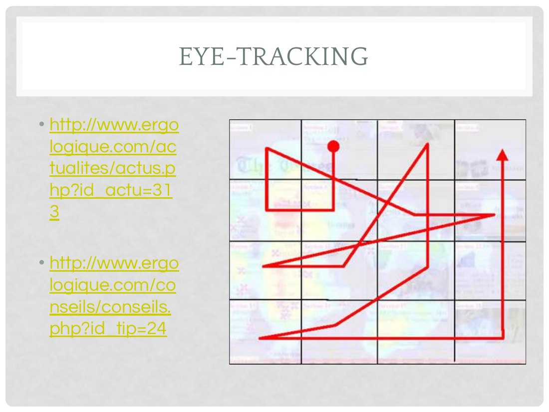 EYE-TRACKING - http://www.ergologique.com/actualites/actus.php?id_actu=313 - http://www.ergologique.com/conseils/conseils.php?id_tip=24