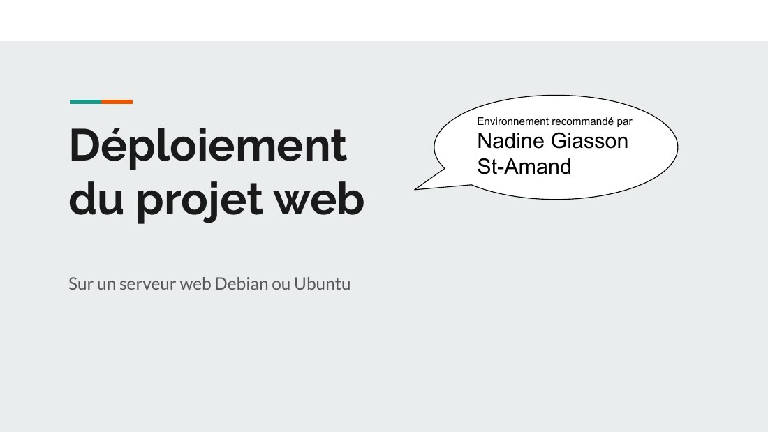 Première diapositive du diaporama Publication - Déploiement du projet web