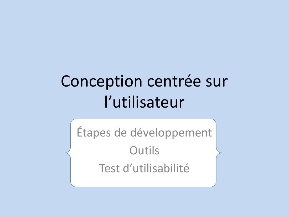 Première diapositive du diaporama Tests utilisateurs dans le processus de développement des interfaces