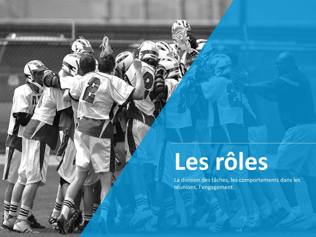 Les rôles - La division des tâches, les comportements dans les réunions, l'engagement.