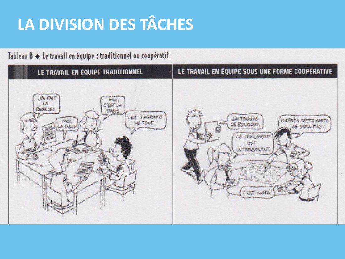 LA DIVISION DES TÂCHES