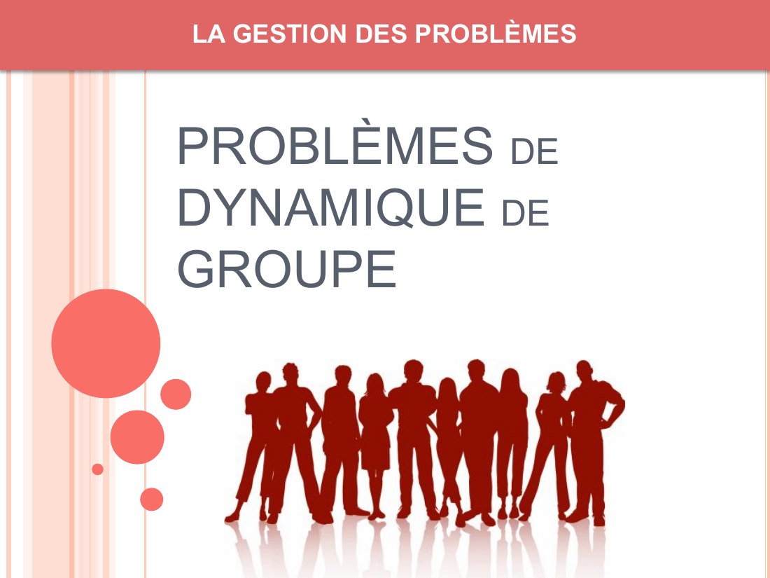 LA GESTION DES PROBLÈMES - PROBLÈMES de DYNAMIQUE de GROUPE