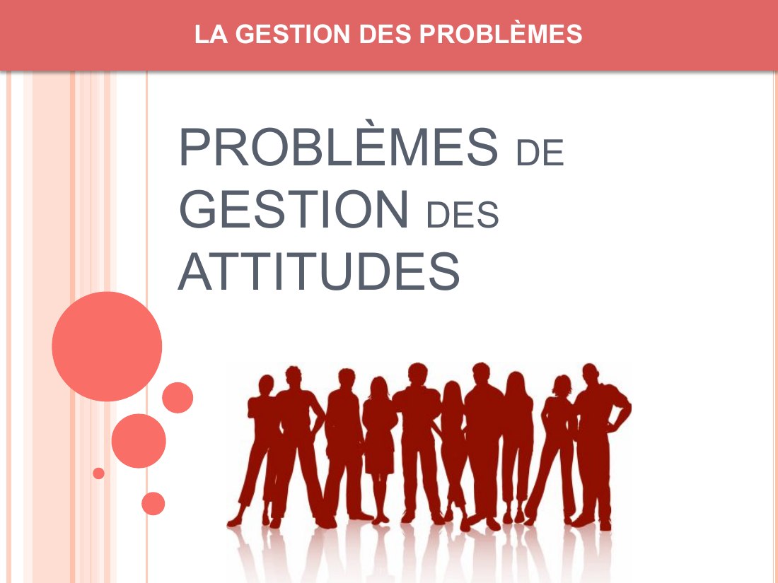 LA GESTION DES PROBLÈMES - PROBLÈMES de GESTION des ATTITUDES