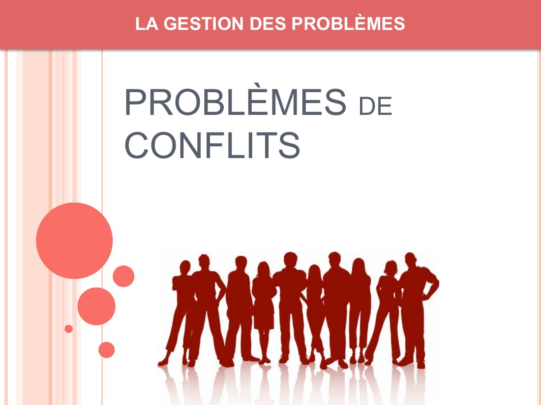 LA GESTION DES PROBLÈMES - PROBLÈMES de CONFLITS