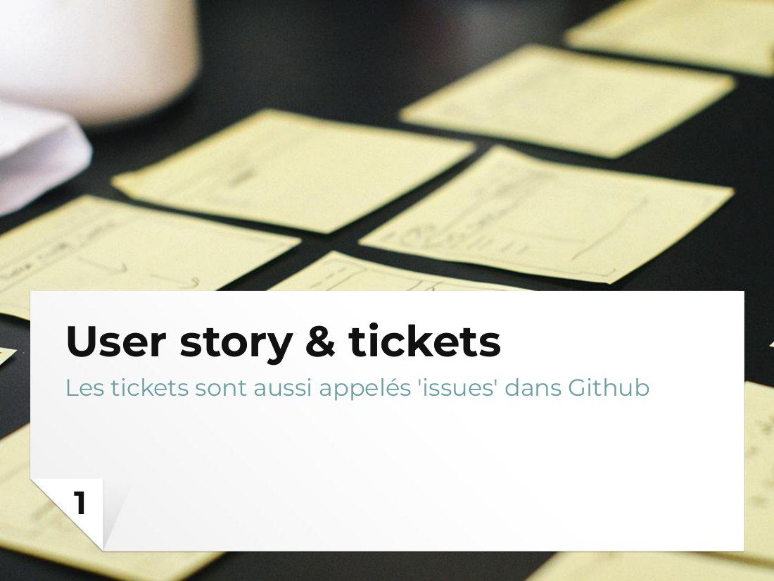 User story & tickets - Les tickets sont aussi appelés 'issues' dans Github - 1