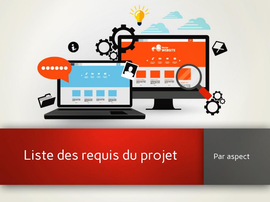 Liste des requis du projet - Par aspect