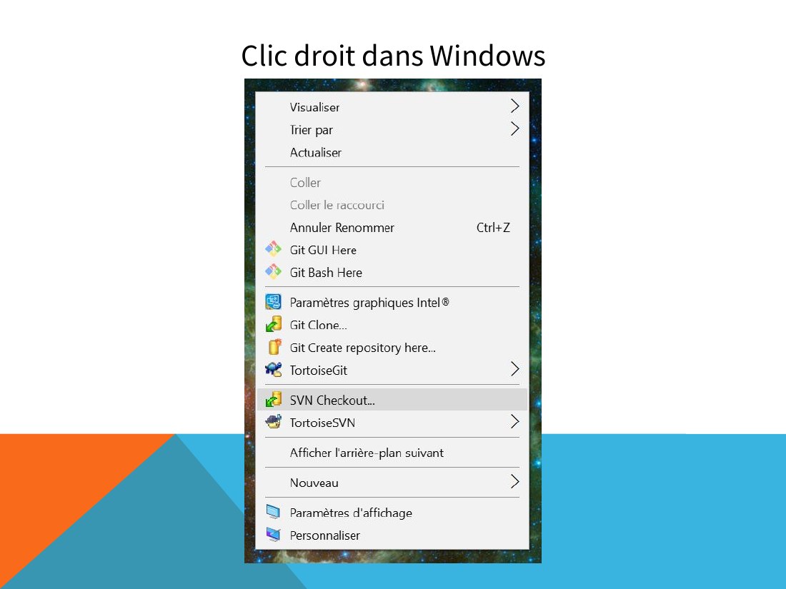 Clic droit dans Windows