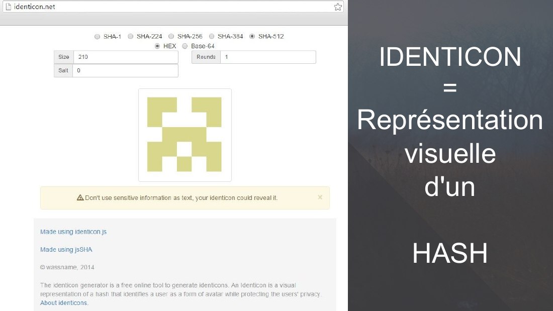 IDENTICON - = - Représentation - visuelle - d'un - HASH