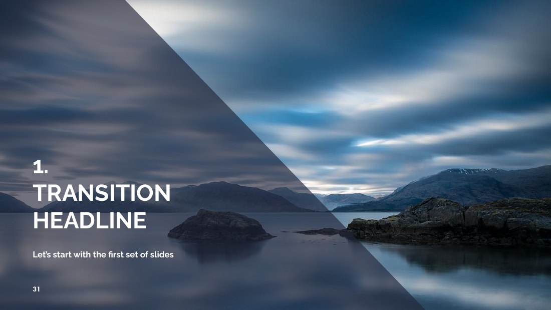 1. - TRANSITION HEADLINE - Let’s start with the first set of slides - ‹#›