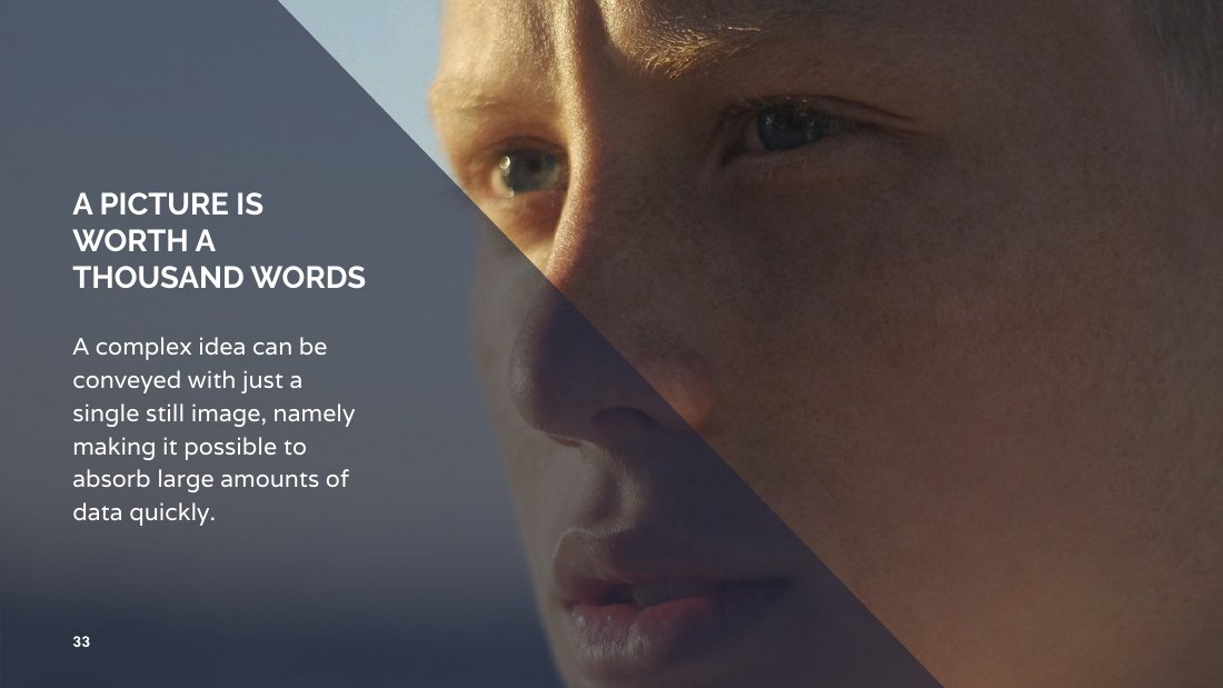 A PICTURE IS WORTH A THOUSAND WORDS - A complex idea can be conveyed with just a single still image, namely making it possible to absorb large amounts of data quickly. - ‹#›