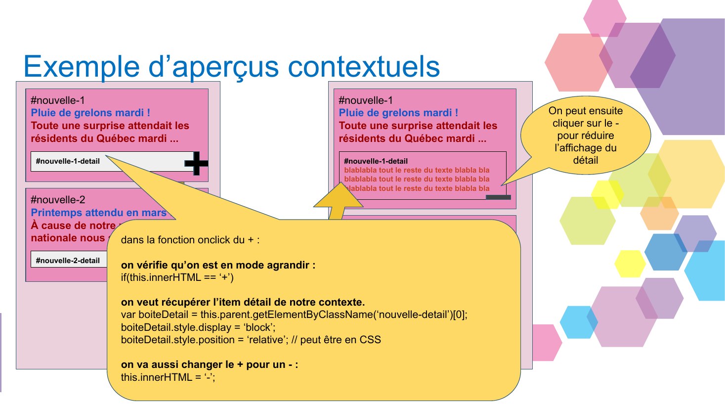 Exemple d’aperçus contextuels - # nouvelle-1 - Pluie de grelons mardi ! Toute une surprise attendait les résidents du Québec mardi ... - #nouvelle-1-detail - # nouvelle-2 - Printemps attendu en mars ! - À cause de notre marmotte nationale nous savons que ... - #nouvelle-2-detail - # nouvelle-1 - Pluie de grelons mardi ! Toute une surprise attendait les résidents du Québec mardi ... -…