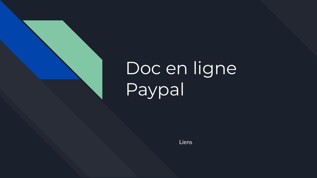 Première diapositive du diaporama Doc en ligne Paypal