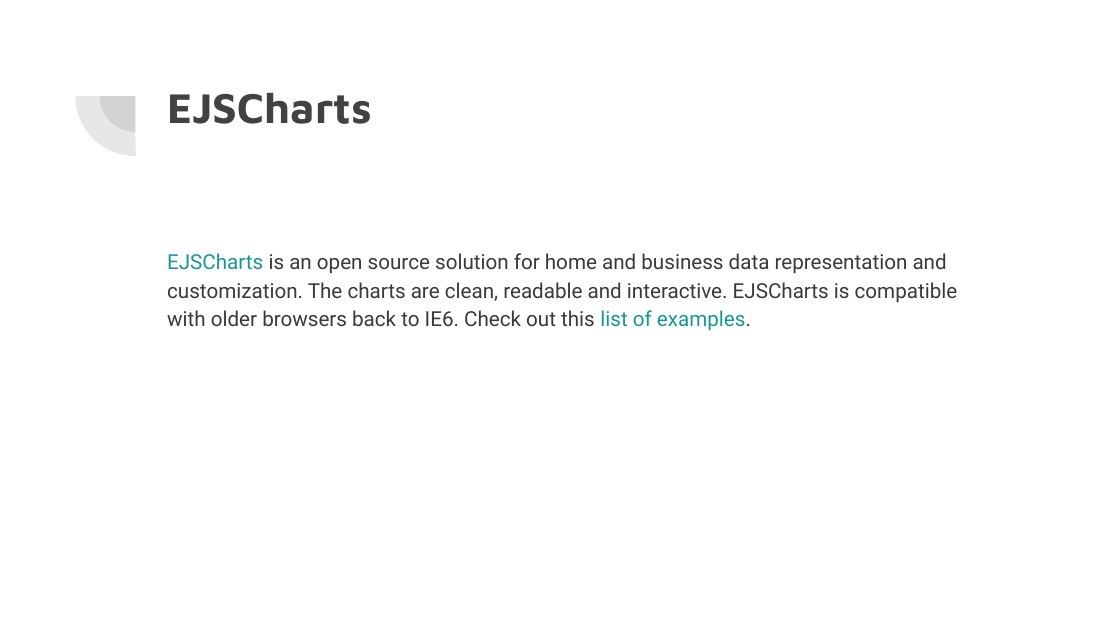 EJSCharts - EJSCharts is an open source solution for home and business data representation and customization. The charts are clean, readable and interactive. EJSCharts is compatible with older browsers back to IE6. Check out this list of examples .