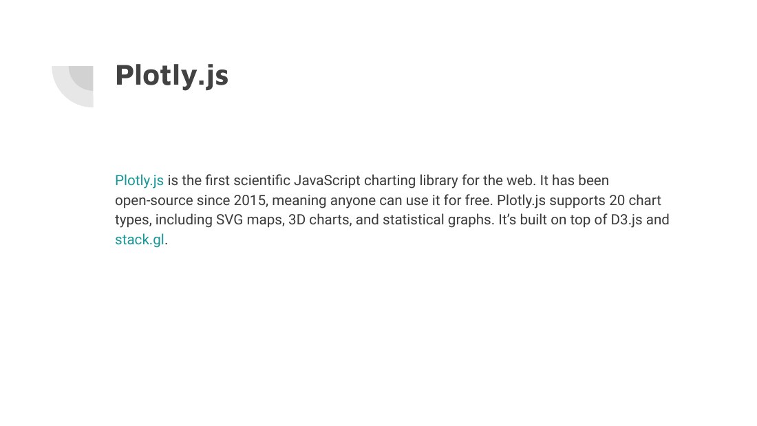 Plotly.js - Plotly.js is the first scientific JavaScript charting library for the web. It has been open-source since 2015, meaning anyone can use it for free. Plotly.js supports 20 chart types, including SVG maps, 3D charts, and statistical graphs. It’s built on top of D3.js and stack.gl .