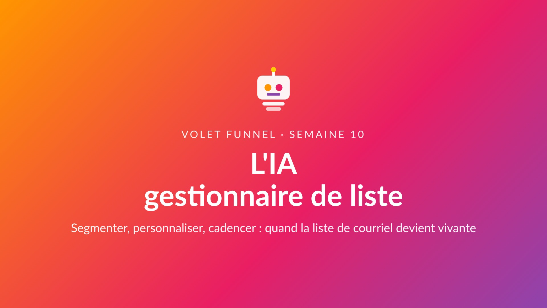 Première diapositive du diaporama L'IA gestionnaire de liste