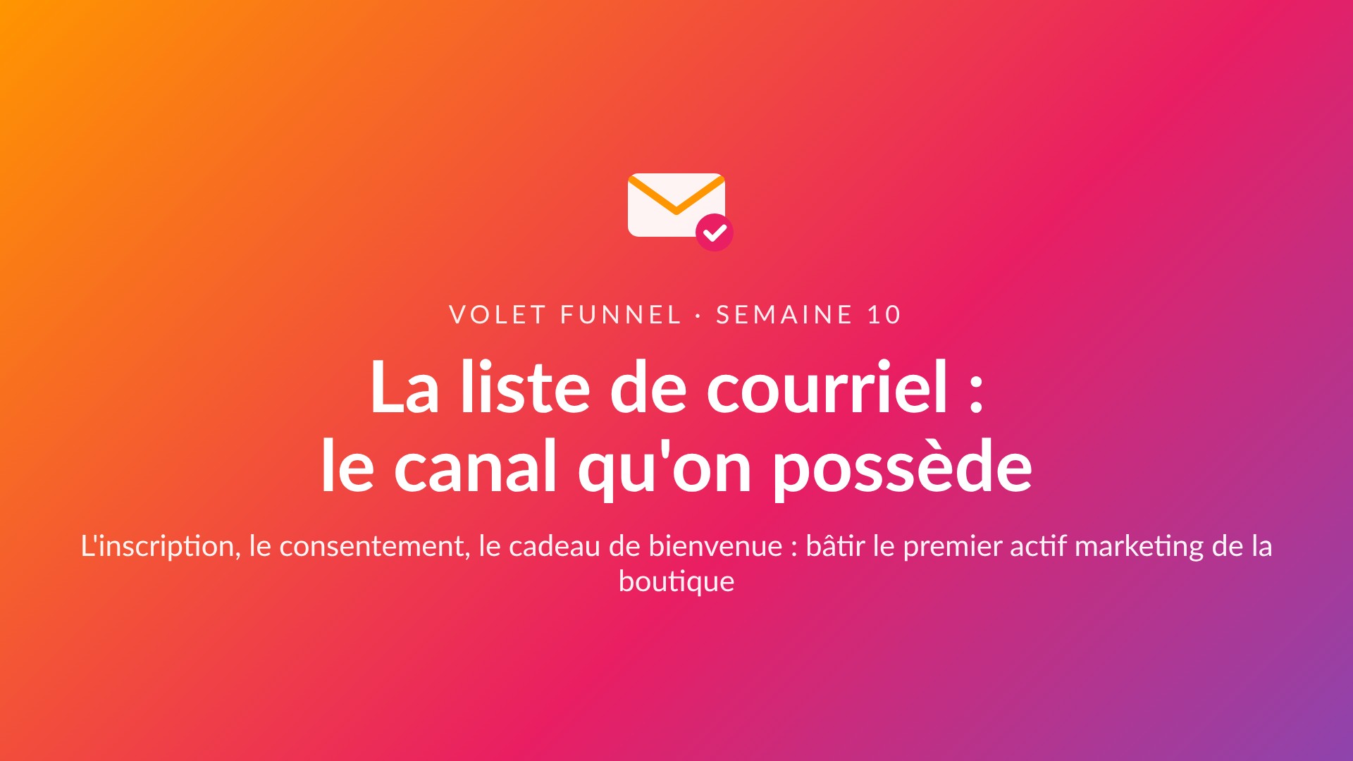 Première diapositive du diaporama La liste de courriel : le canal qu'on possède
