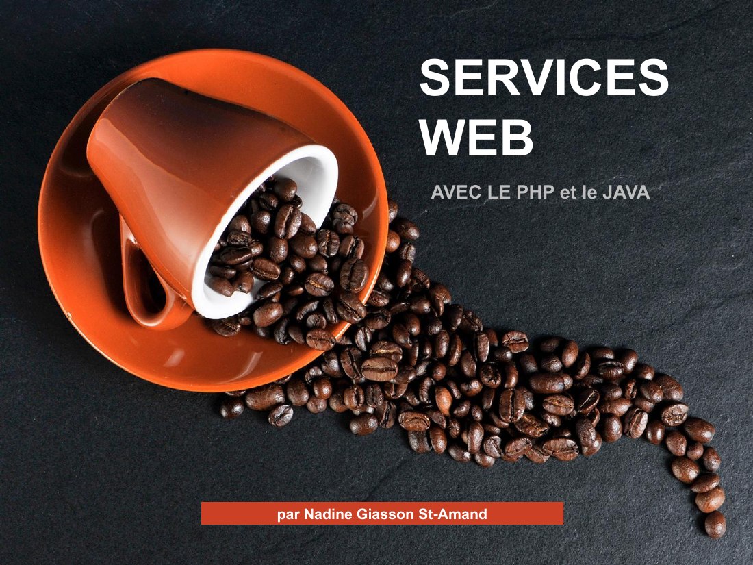 Première diapositive du diaporama Services web