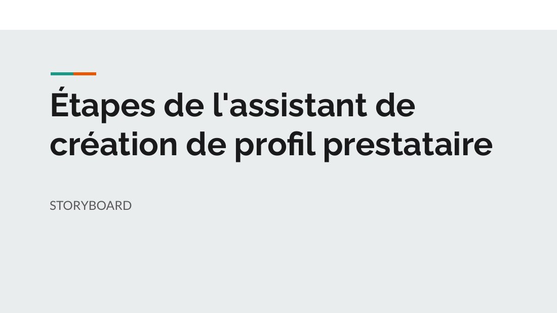 Première diapositive du diaporama Storyboard Wizard