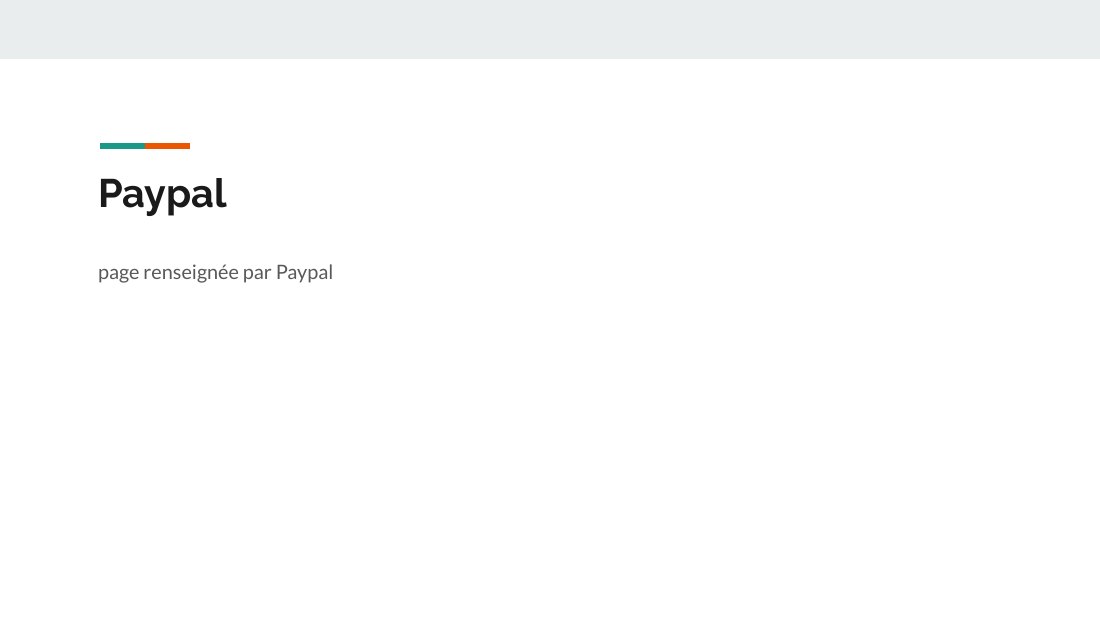 Paypal - page renseignée par Paypal